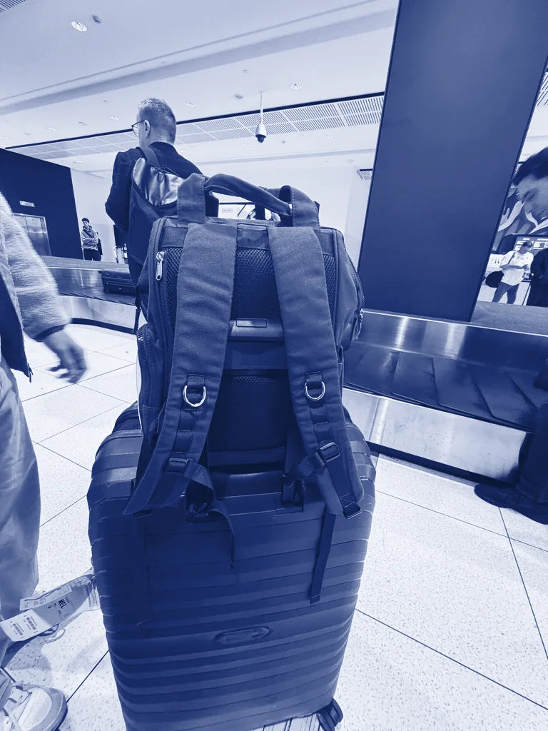 The first bag sample on a suitcase at the airport