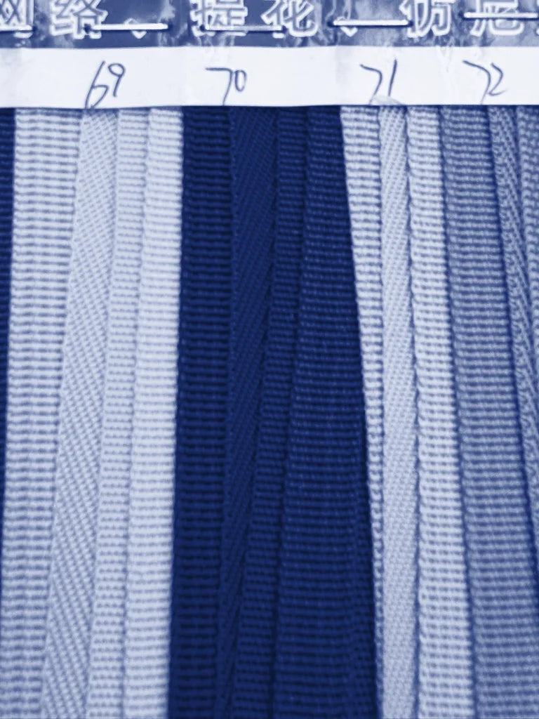 Numbered webbing colour samples