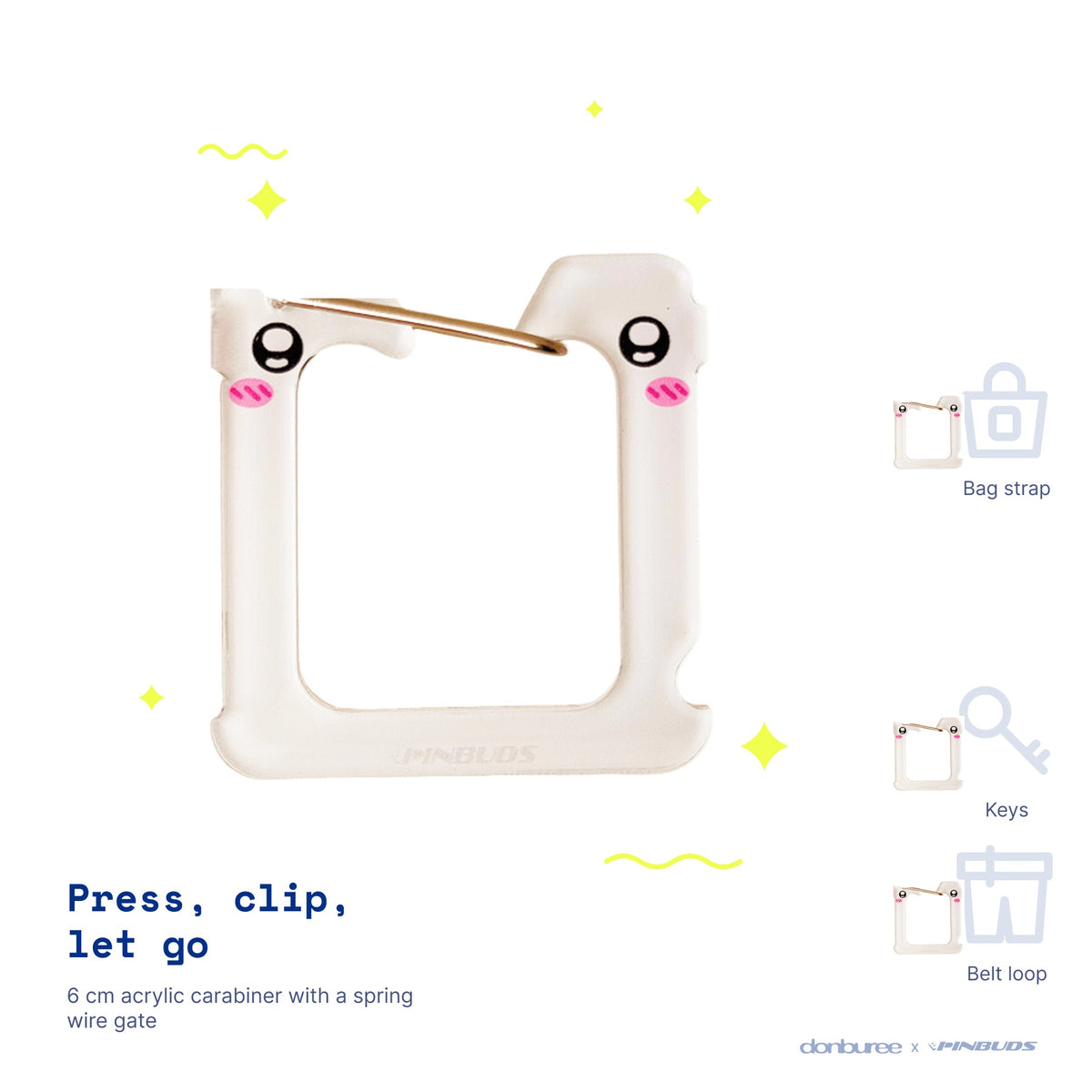 White Bread Clip by Pinbuds, main product photo