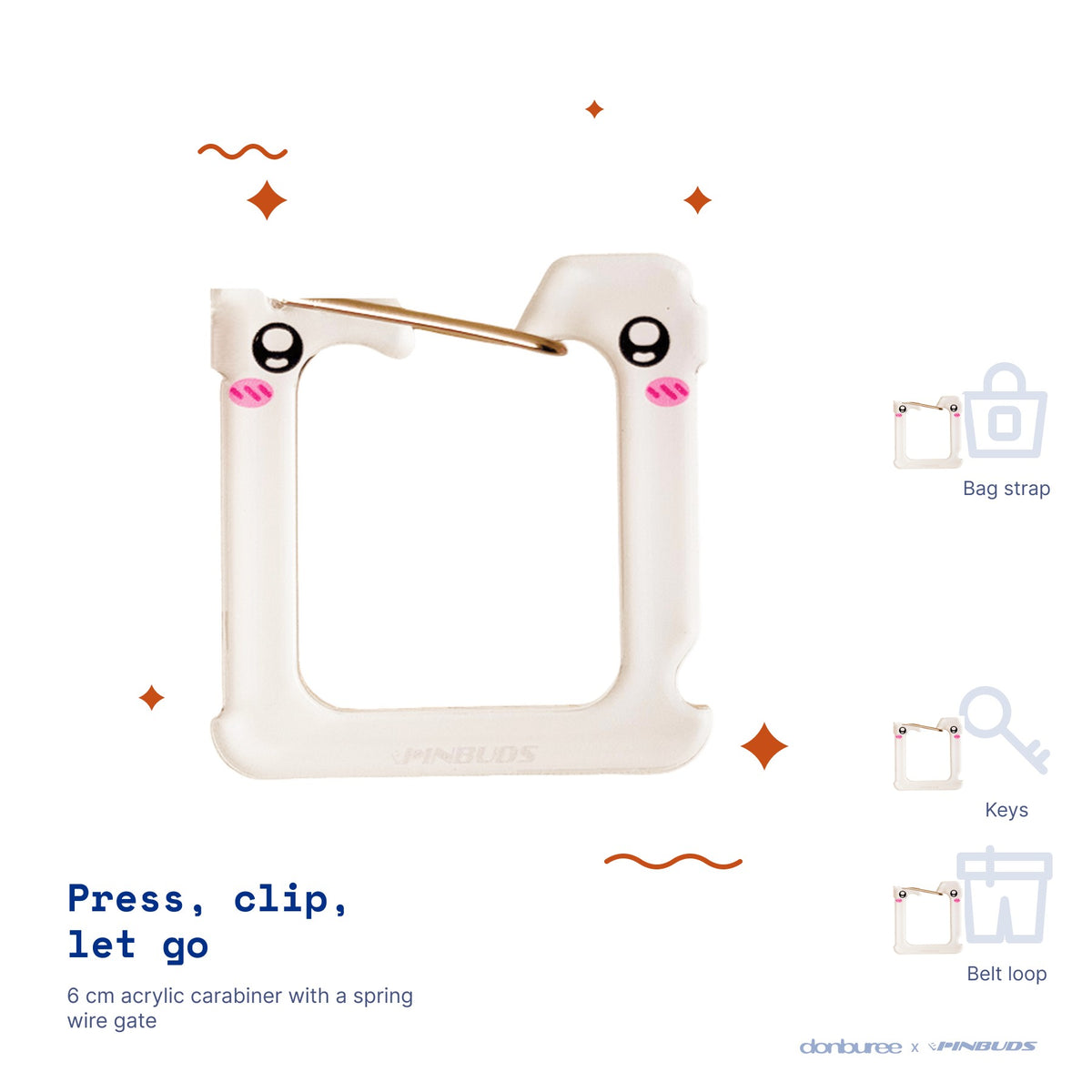 White Bread Clip by Pinbuds, main product photo