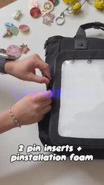 Arranging pins on the foam pin pad of the 15 inch Cotton ITA bag