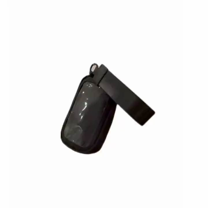 7 inch ITA phone wallet turning to show the window, strap and pockets