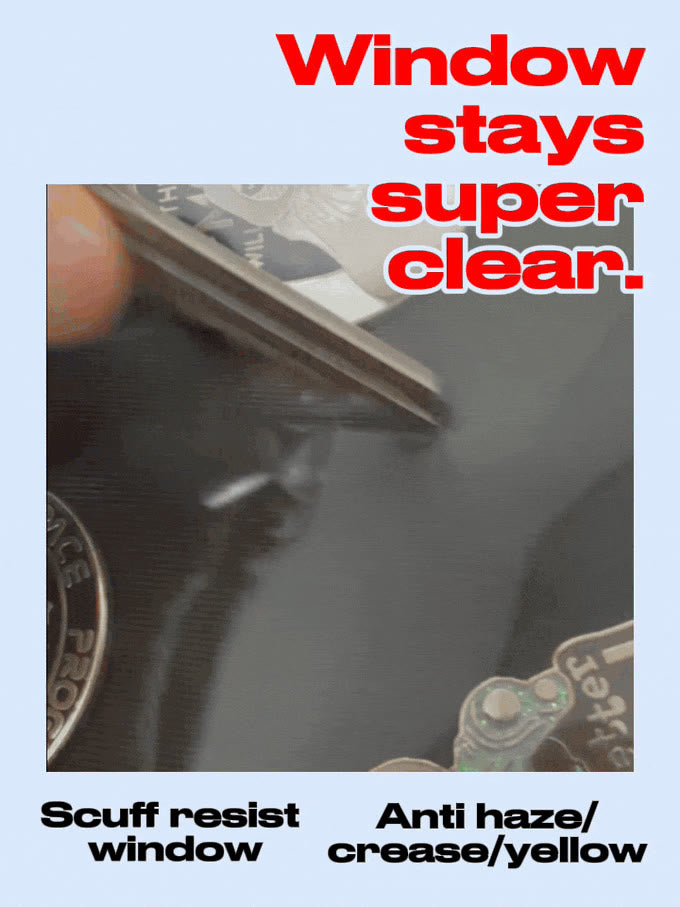 17" 4-Way ITA bag: a key dragged over the window and the window staying clear