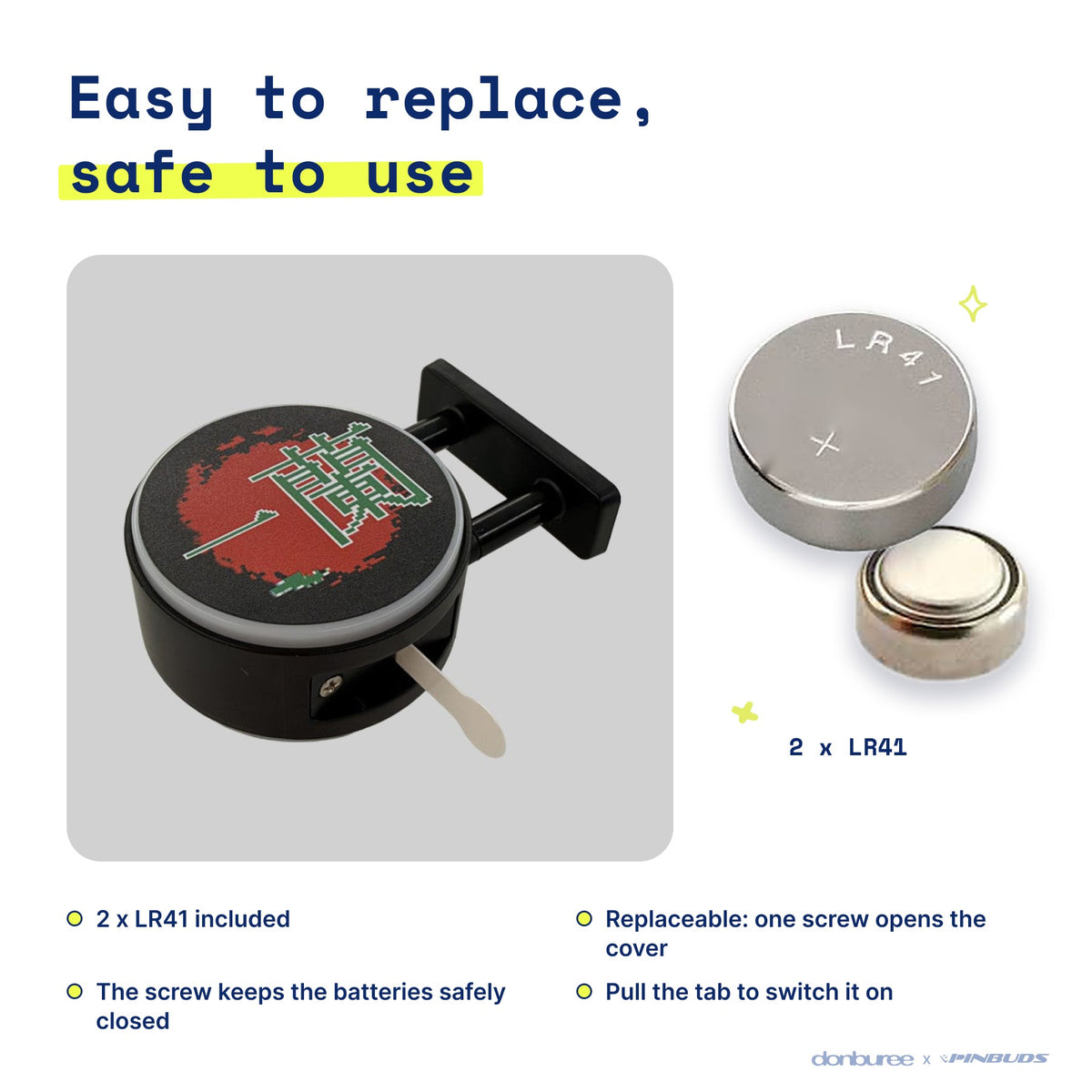 Ramen Shop Magnet Light by Donburee x Pinbuds, easy to replace and safe to use battery
