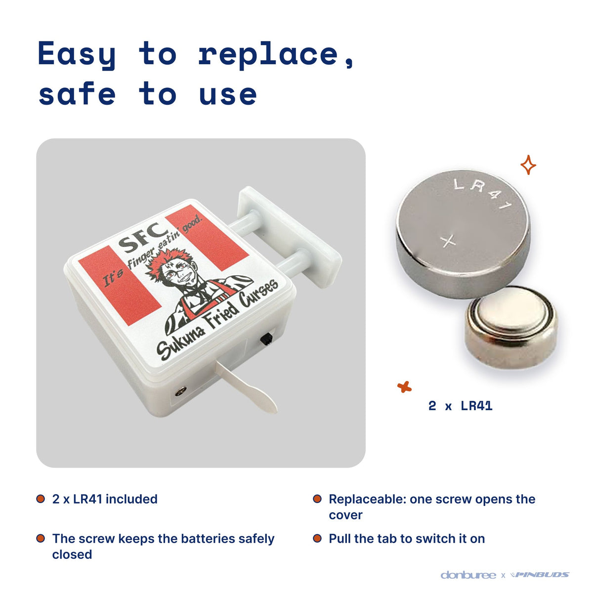 SFC Magnet Light by Donburee x Pinbuds, easy to replace and safe to use battery