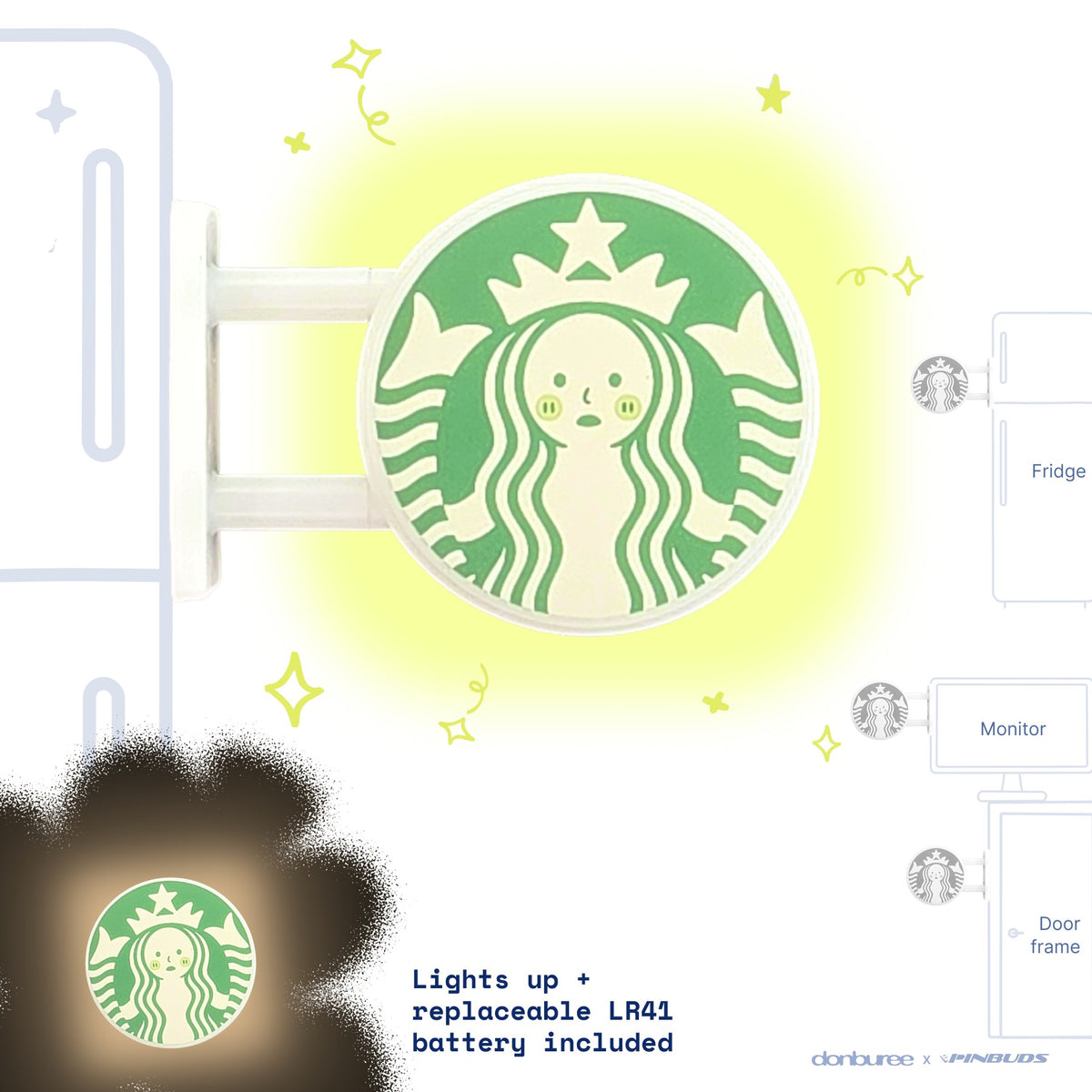 Smisbucks Magnet Light by Donburee x Pinbuds, main product photo