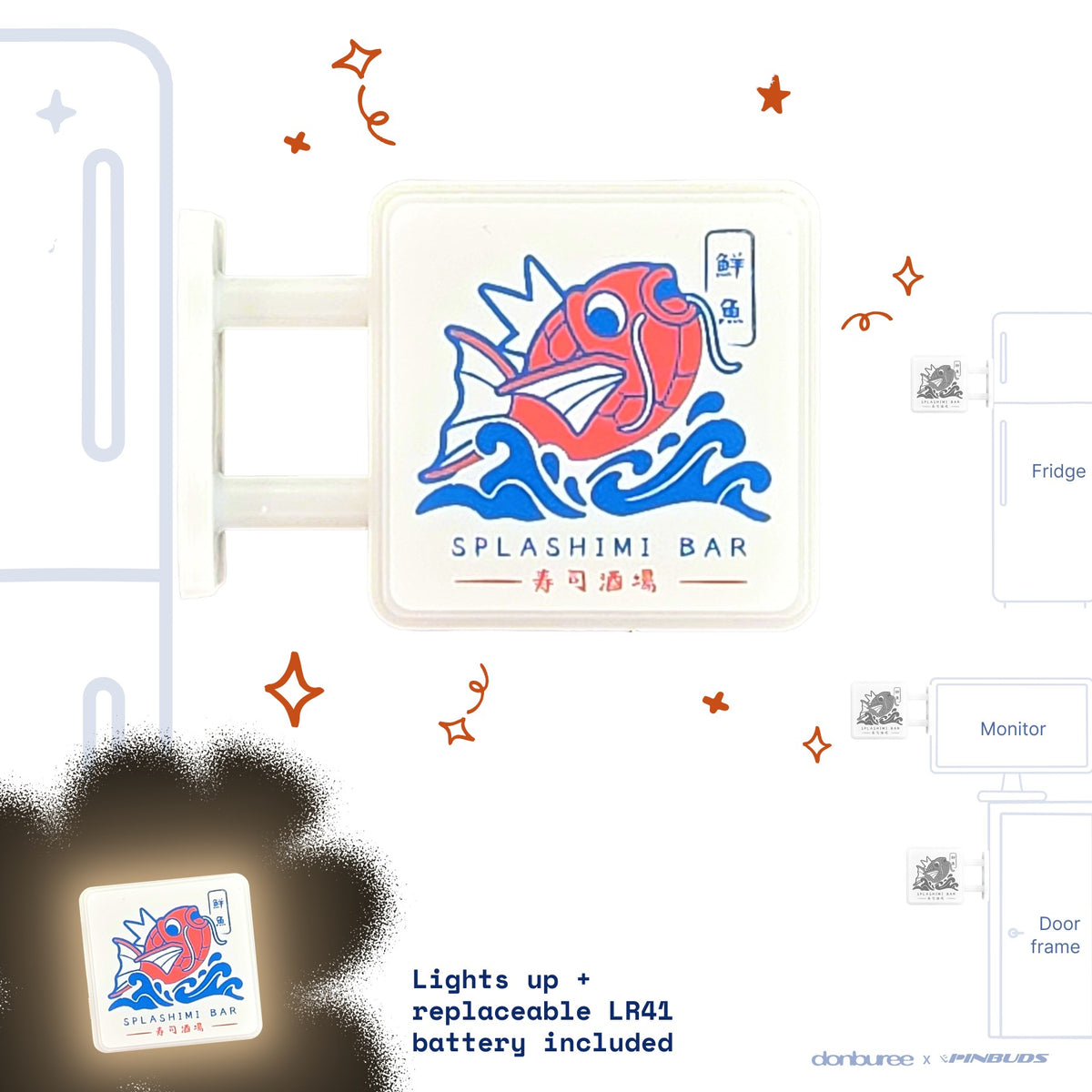 Splashimi Magnet Light by Donburee x Pinbuds, main product photo