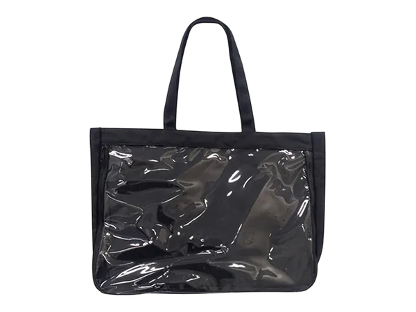 Generic mass-made ITA tote with a thin PVC window, for comparison