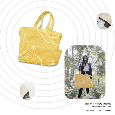 Yellow Wave Tote Bag