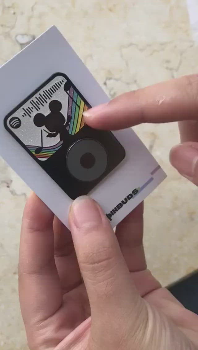 Spinning Hits Music Code Pin, video