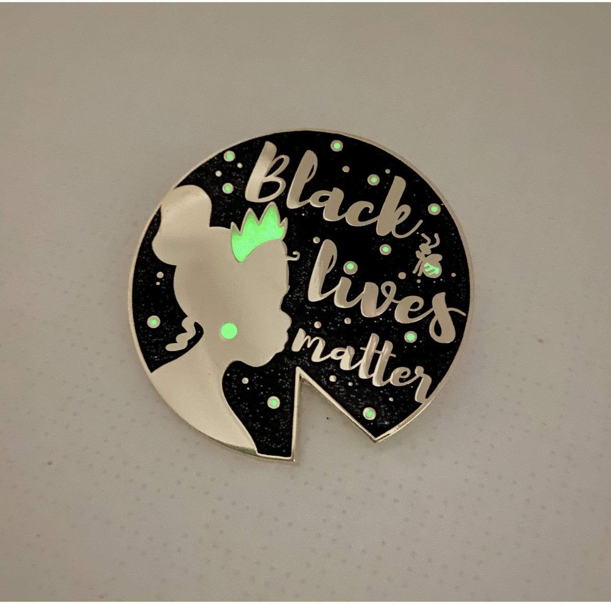 Black Lives Matter Princess enamel pin, designed in Sydney