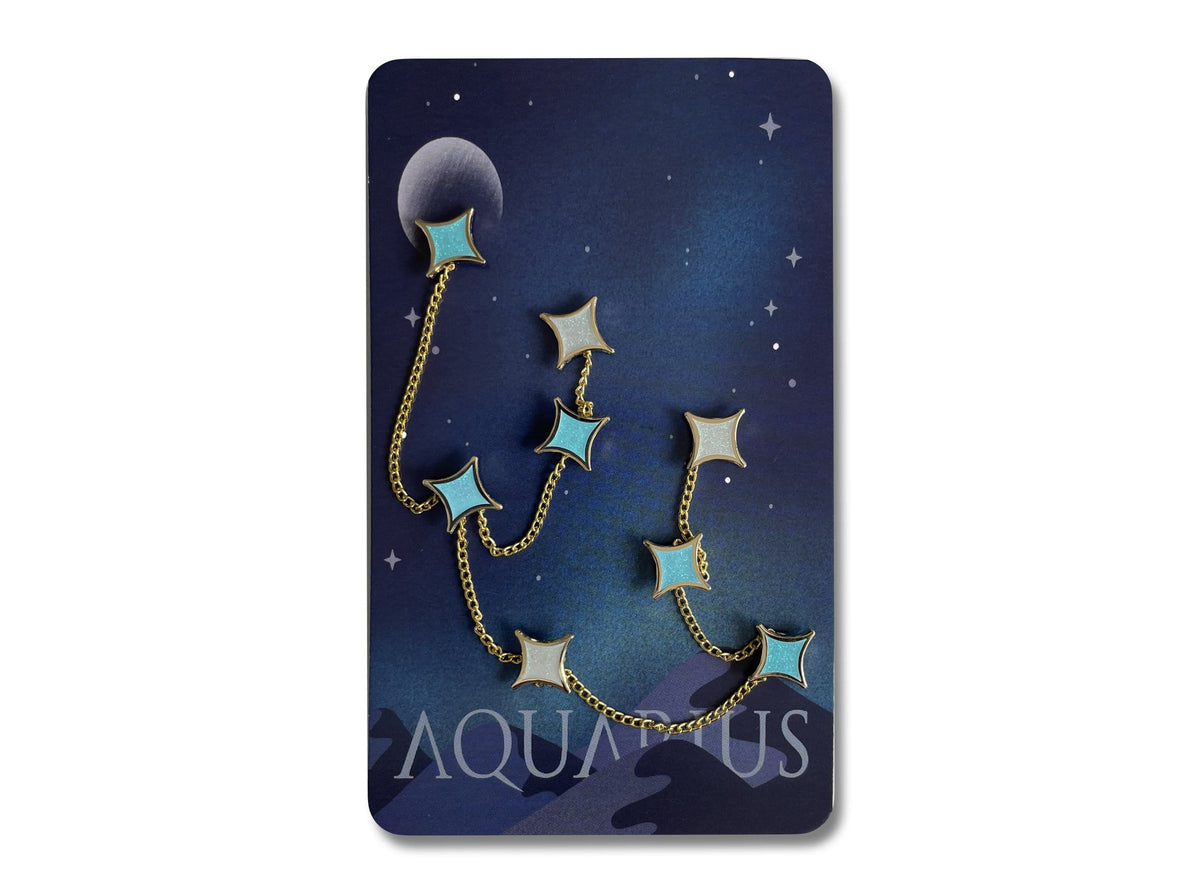 Aquarius Star Sign enamel pin, designed in Sydney