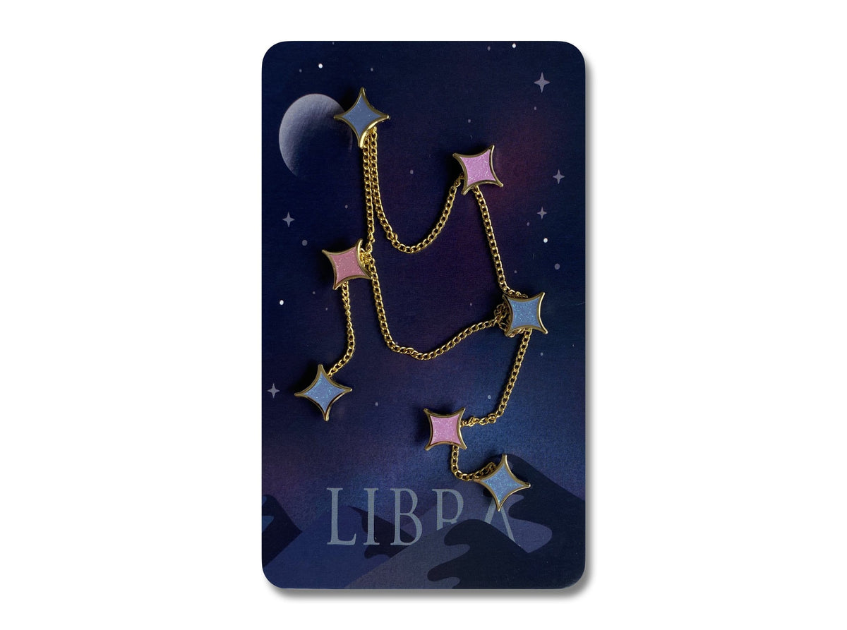 Libra Star Sign enamel pin, designed in Sydney