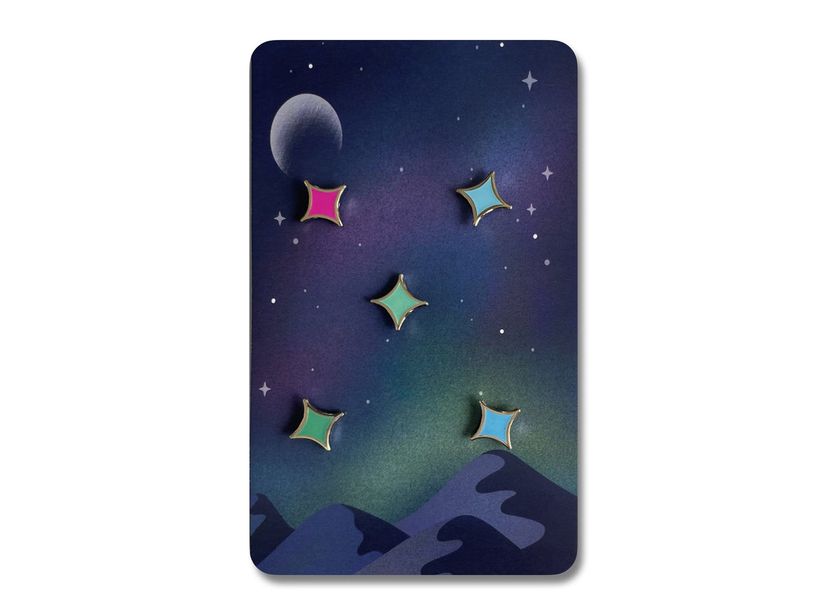 Pride Constellation Glow enamel pin, designed in Sydney