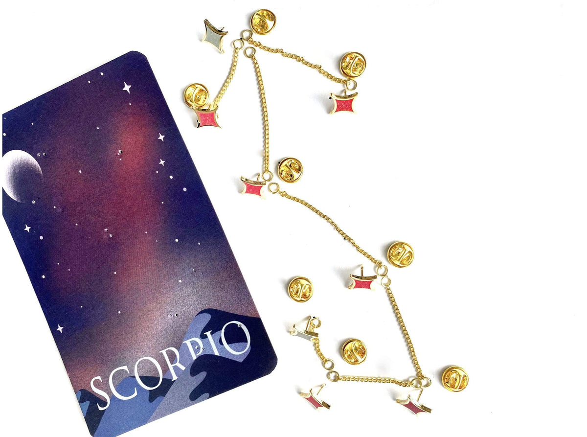 Scorpio Star Sign enamel pin, designed in Sydney