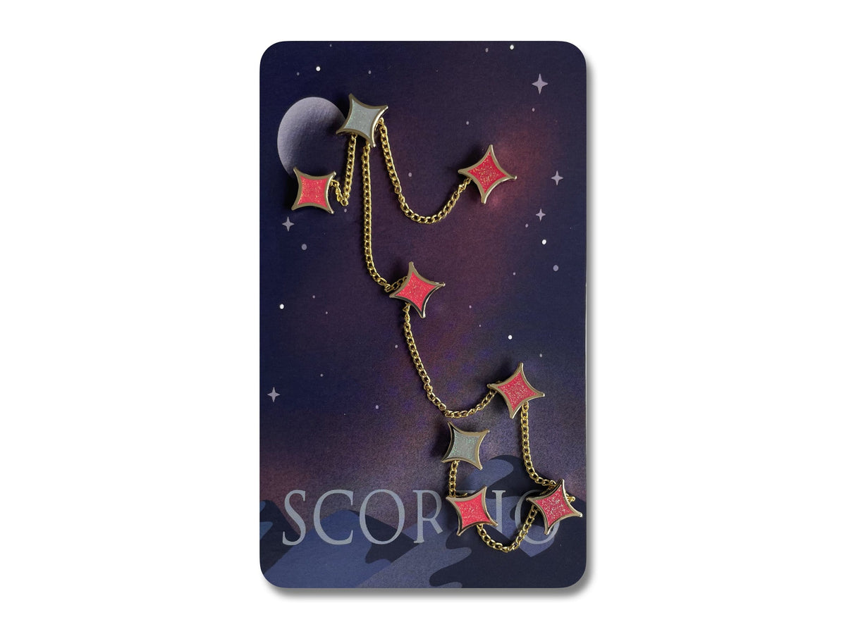 Scorpio Star Sign enamel pin, designed in Sydney