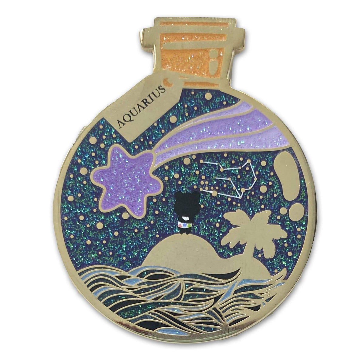 Aquarius Wishing Animal enamel pin by Pinbuds
