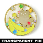 Celestial Astrology Owl Clear & Glowing enamel pin by Pinbuds