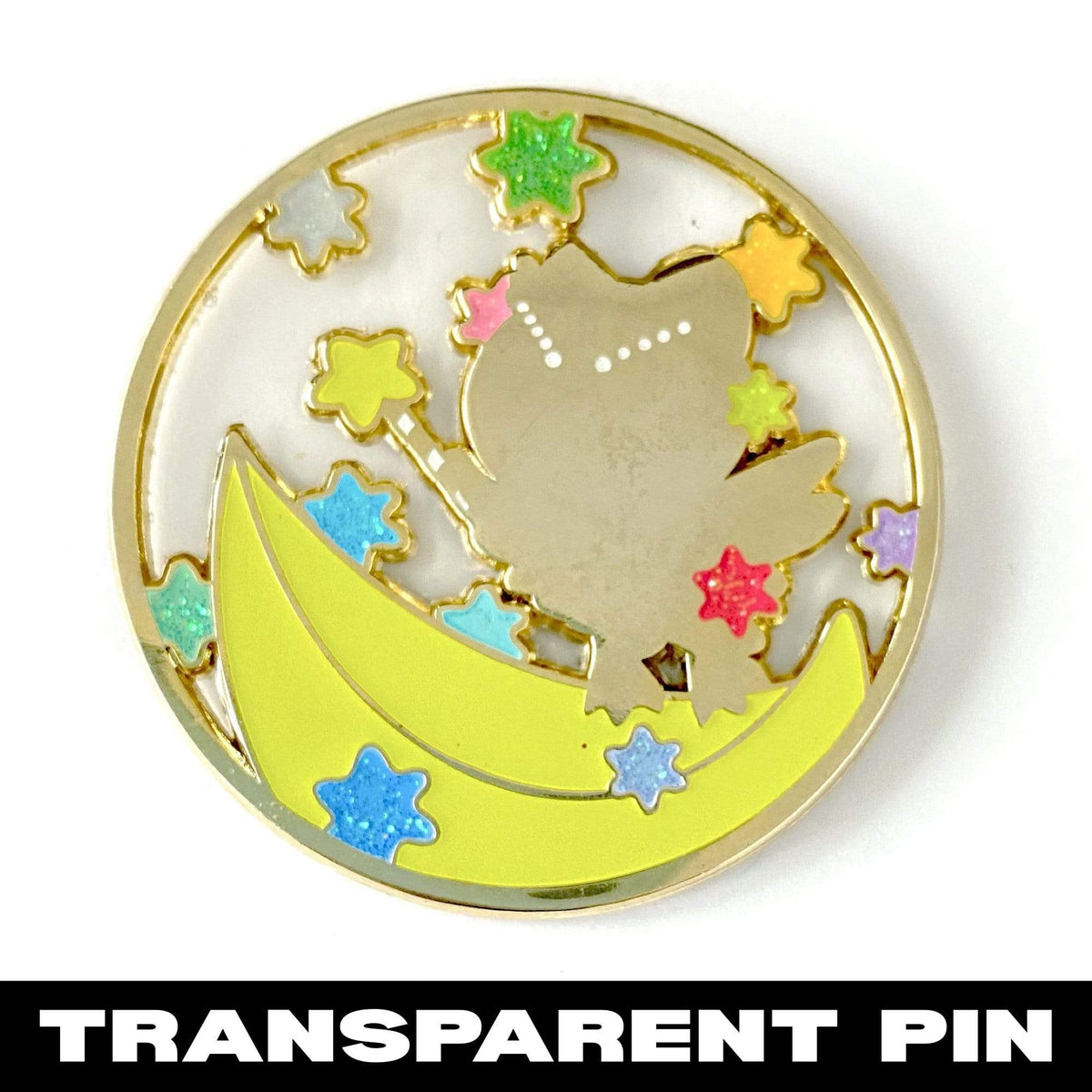 Celestial Astrology Owl Clear & Glowing enamel pin by Pinbuds