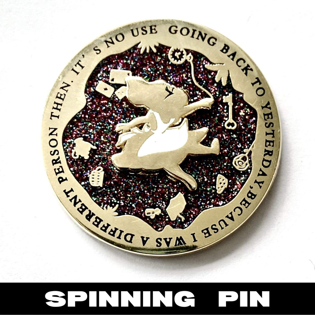 Down the Rabbit Hole Spinner enamel pin by Pinbuds