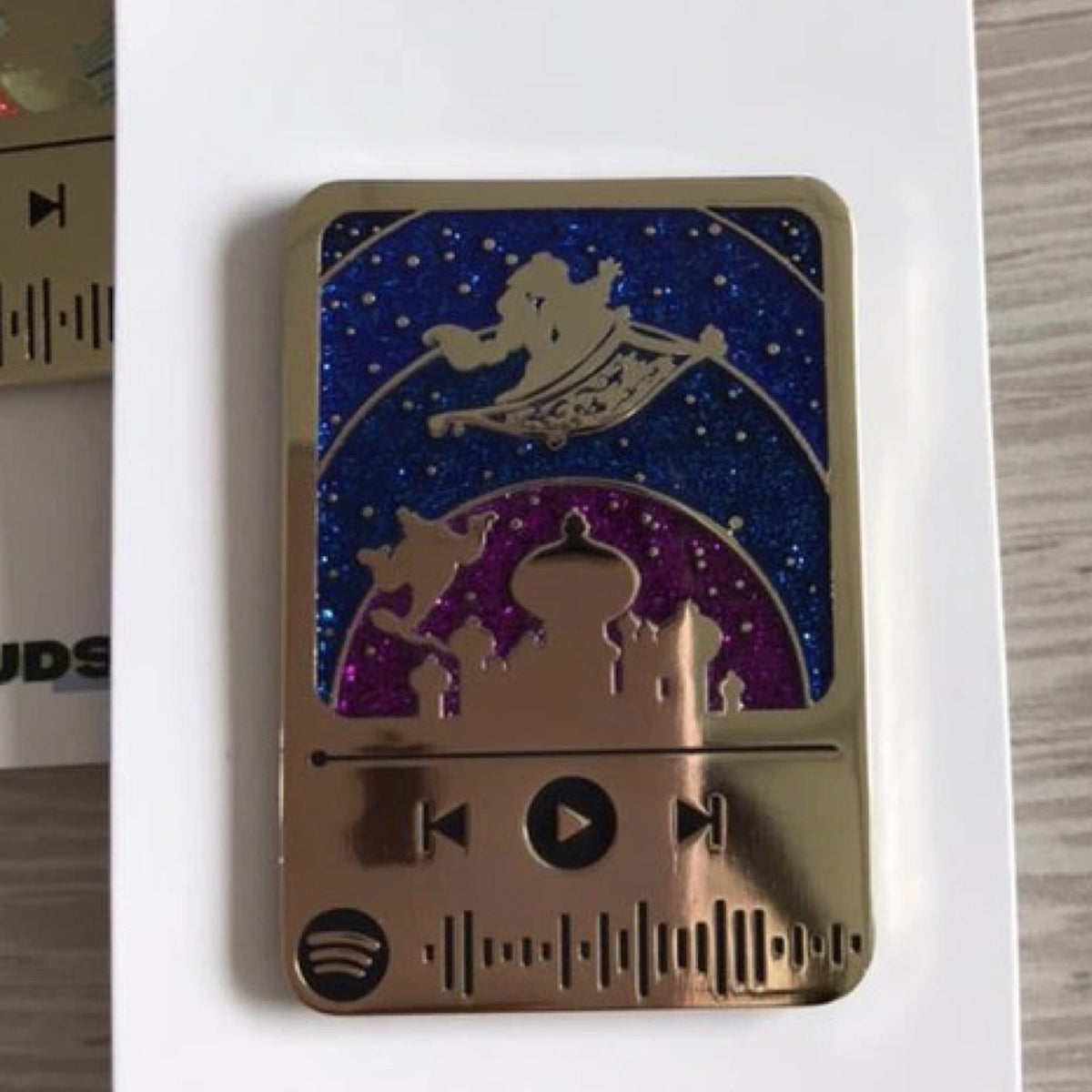 Floating lights Music Code enamel pin, gold plating