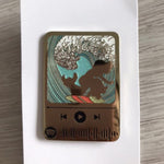 Floating lights Music Code enamel pin, glitter