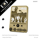 Floating lights Music Code enamel pin, designed in Sydney