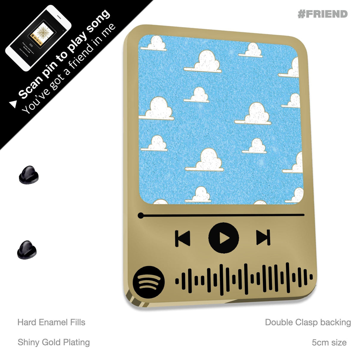Floating lights Music Code enamel pin, gold plating