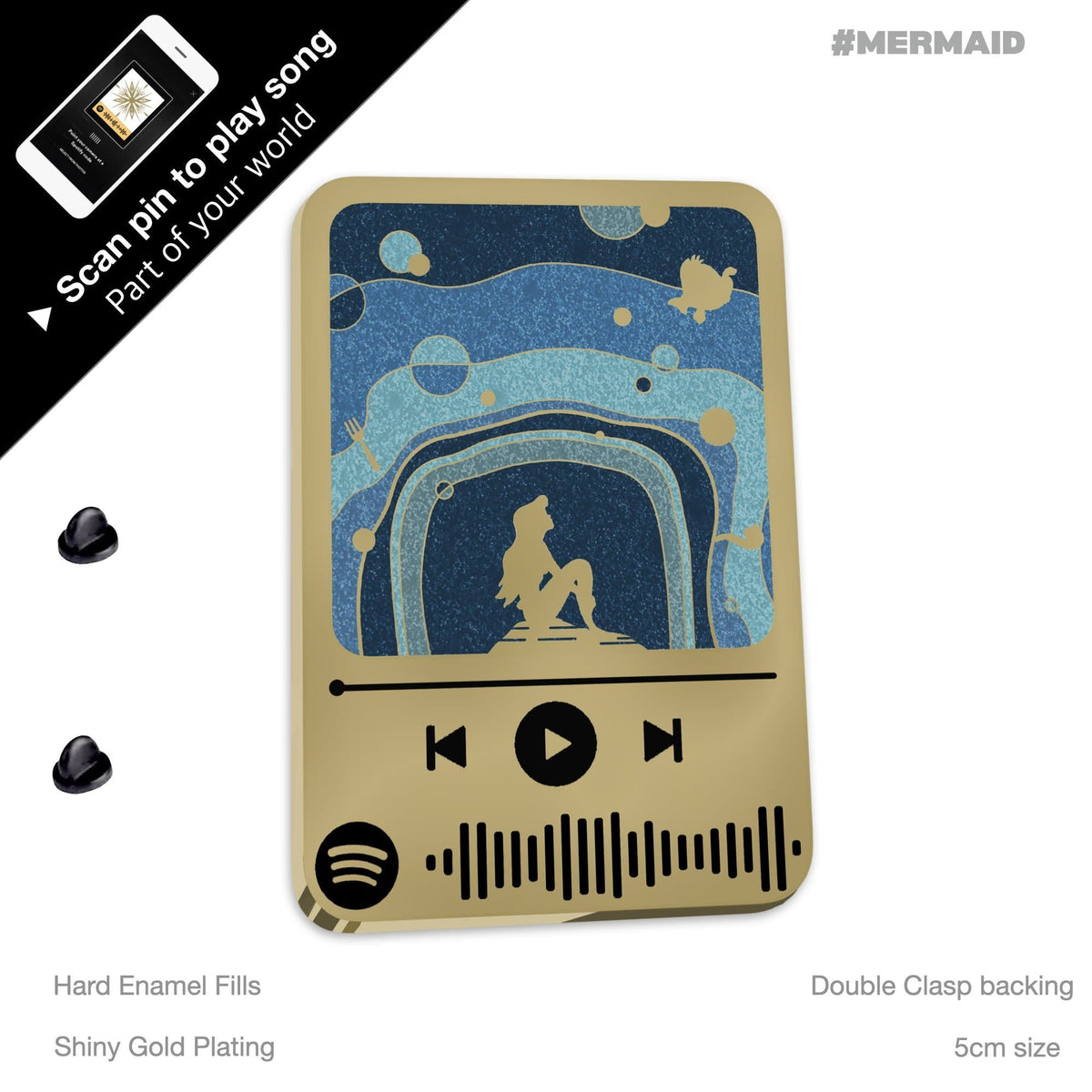Floating lights Music Code enamel pin, glitter