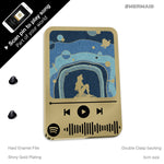 Floating lights Music Code enamel pin, glitter