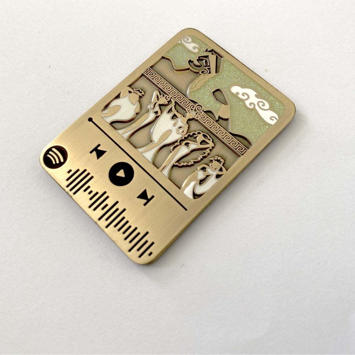 Greek hero Music Code enamel pin, gold plating