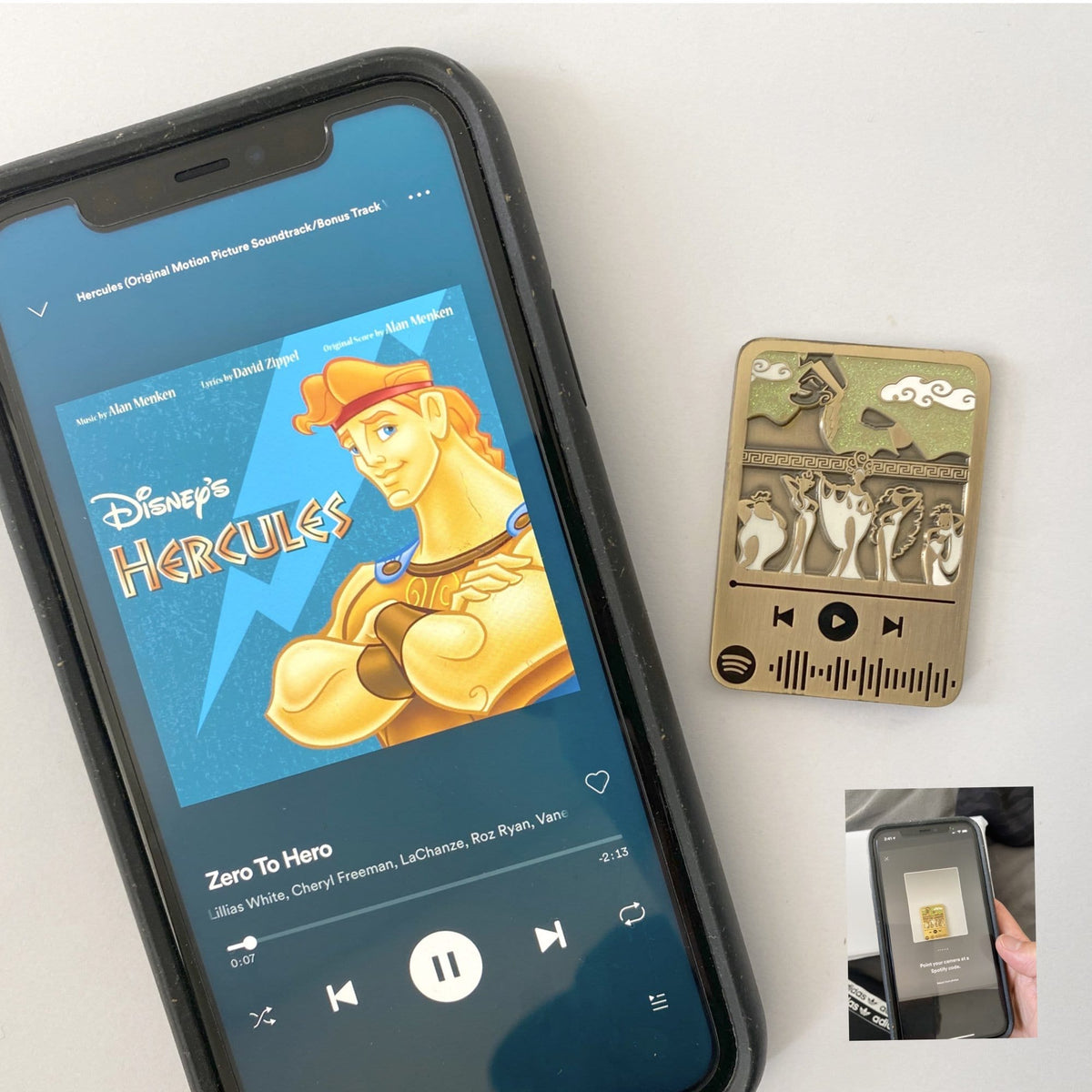 Greek hero Music Code enamel pin, hard enamel