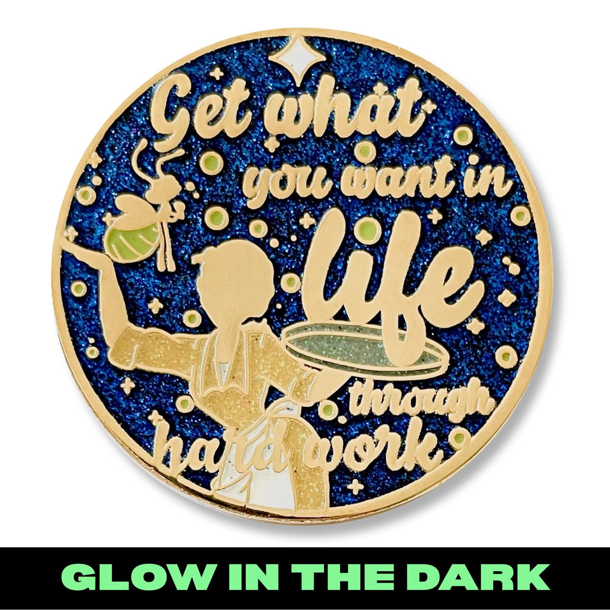 Hard Work Princess enamel pin, hard enamel