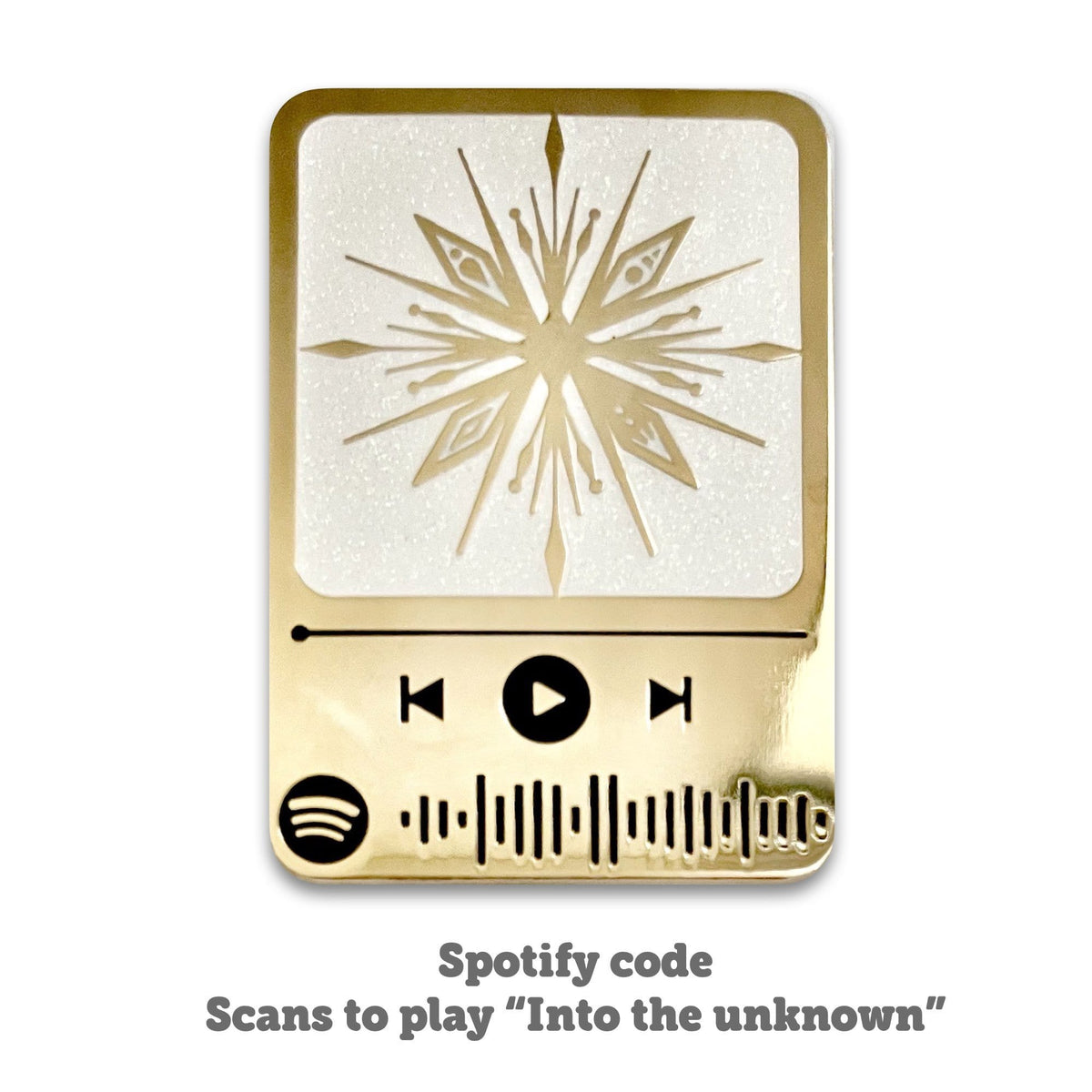 Unknown Music Code enamel pin, gold plating