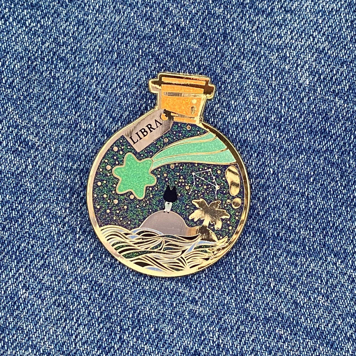 Libra Wishing Animal enamel pin, gold plating