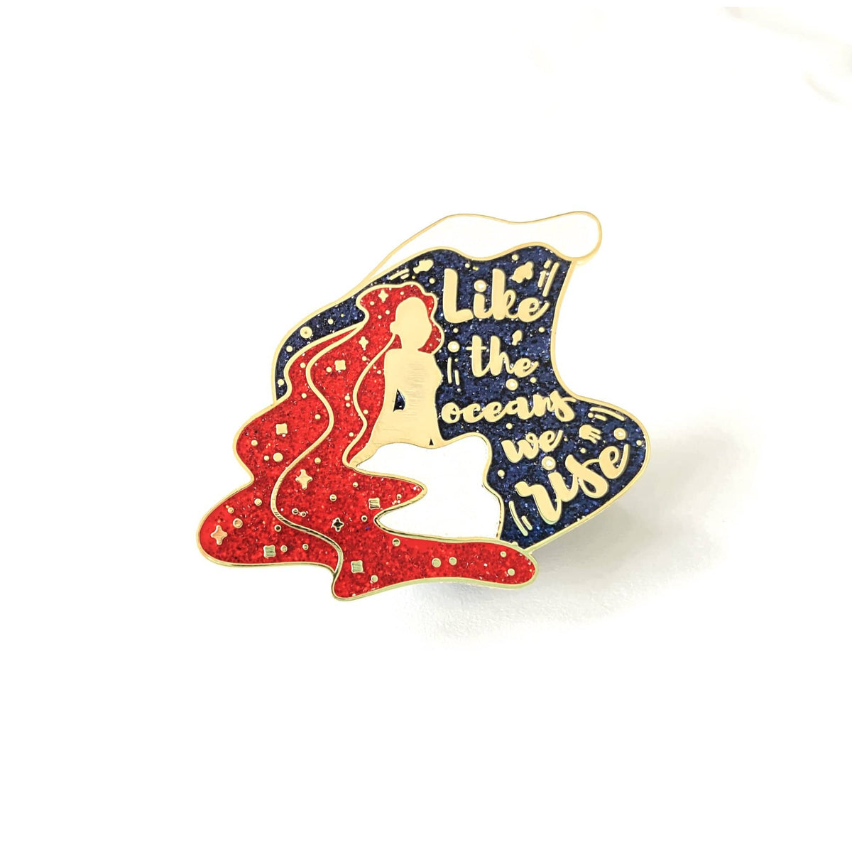 Like the Oceans We Rise enamel pin, designed in Sydney