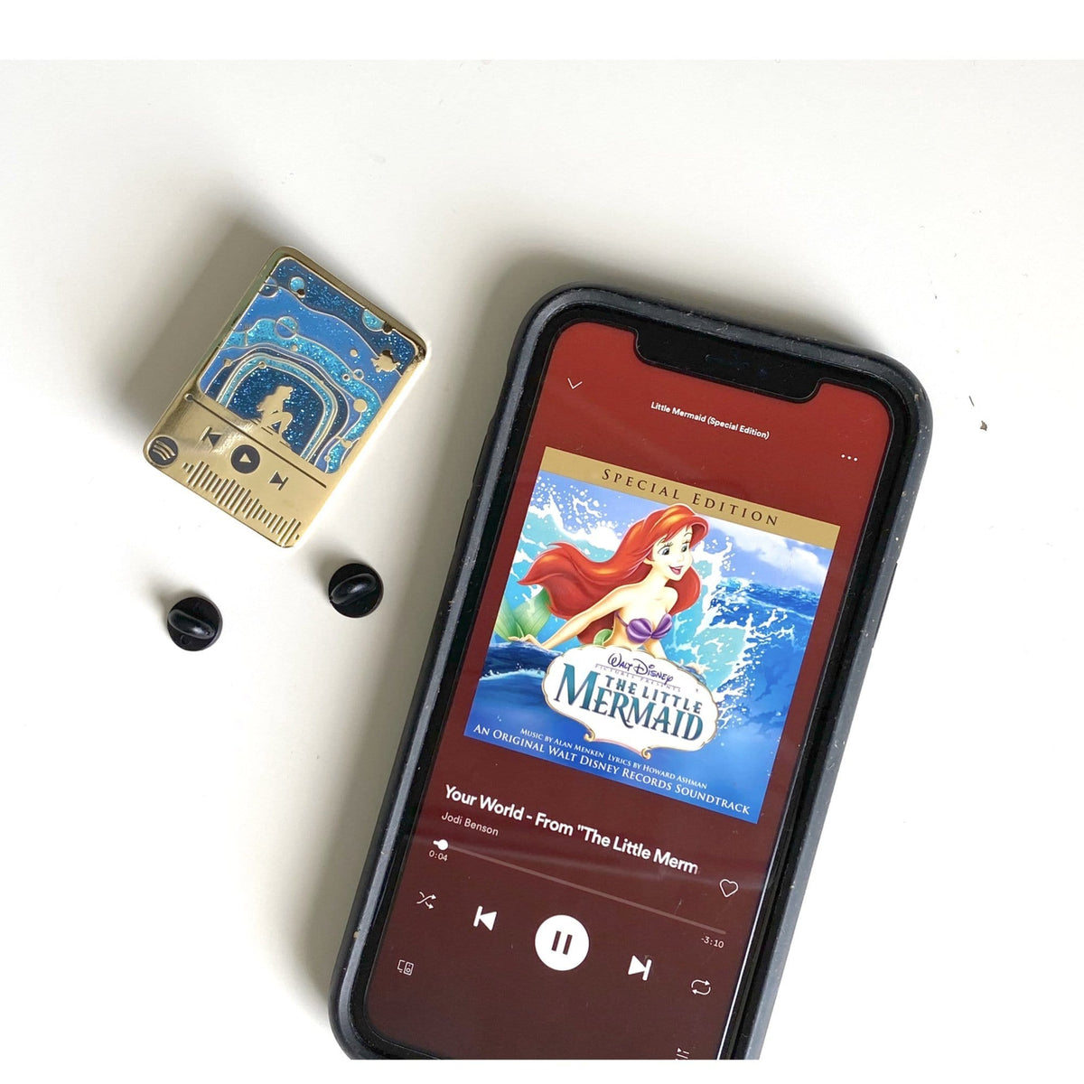 Mermaid Music Code enamel pin, hard enamel