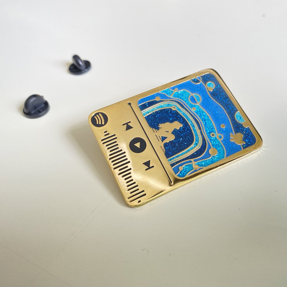 Mermaid Music Code enamel pin, gold plating