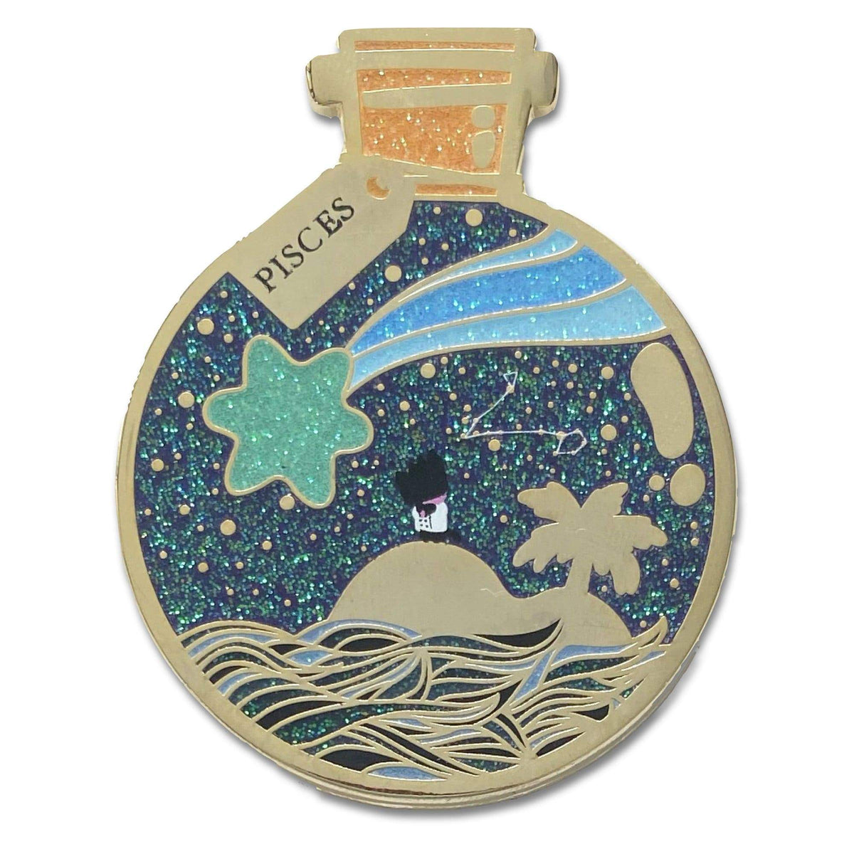 Pisces Wishing Animal enamel pin by Pinbuds