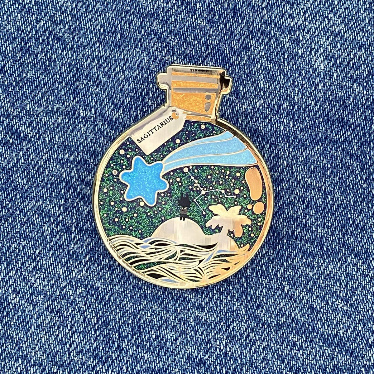 Sagittarius Wishing Animal enamel pin, hard enamel