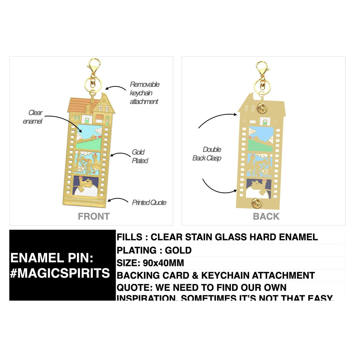 Lost Spirits Film Strip enamel pin, glow in the dark