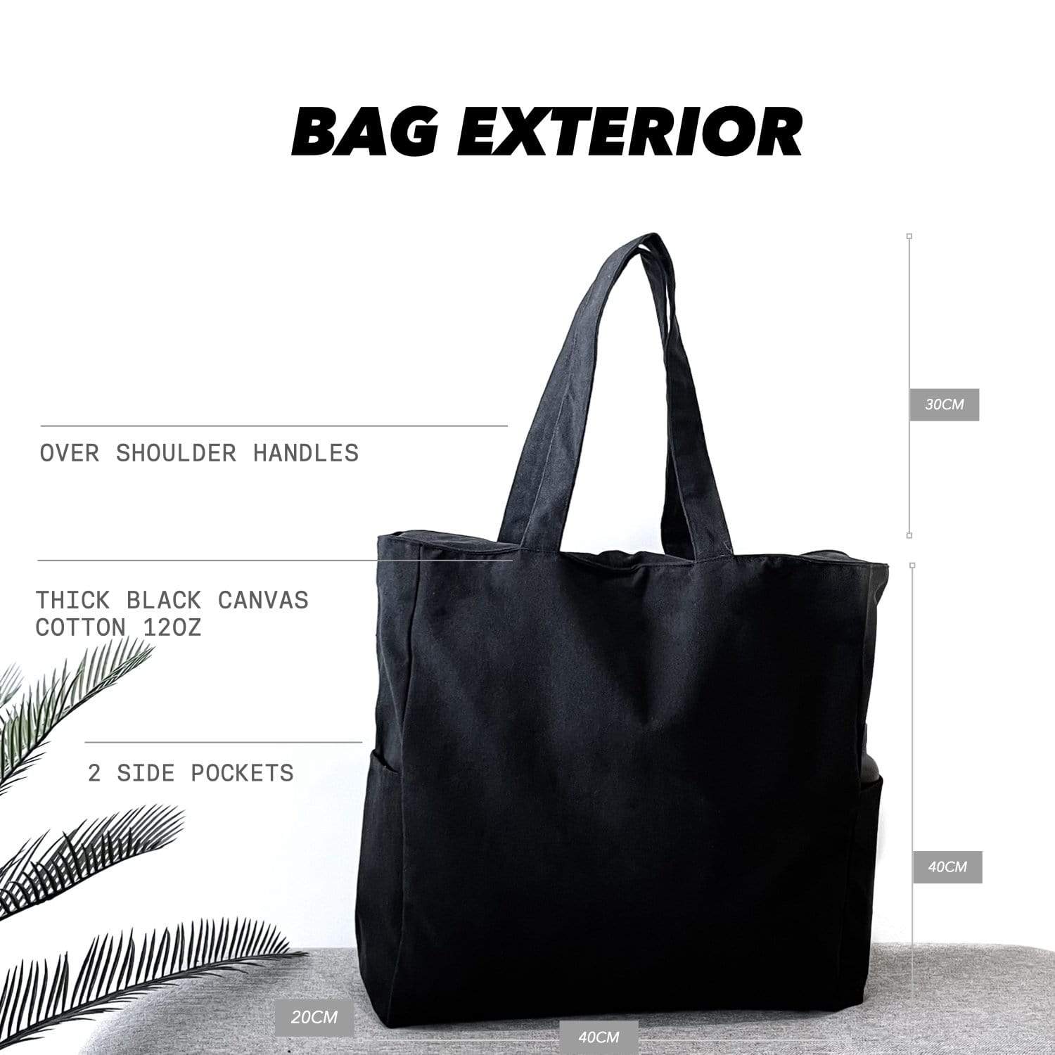 pinbuds Cotton Tote Bag (black)