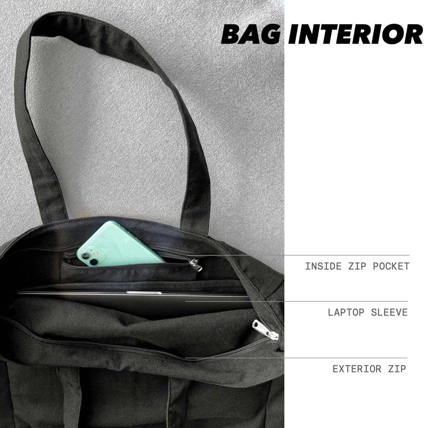 pinbuds Cotton Tote Bag (black)