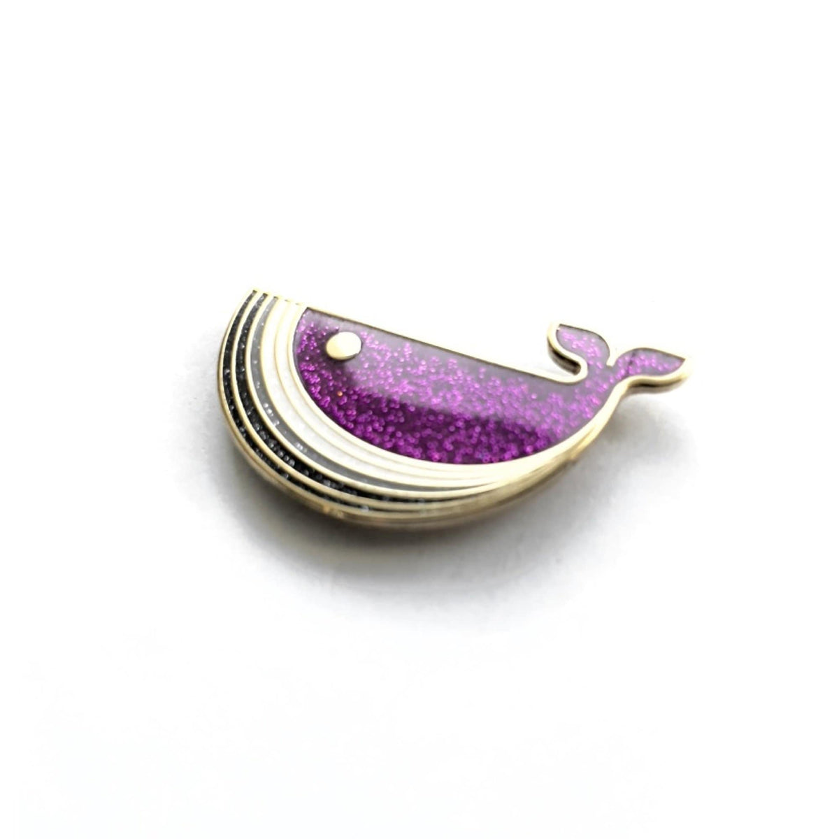 Demisexuwhale Pride enamel pin, glitter