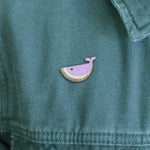 Demisexuwhale Pride enamel pin, gold plating