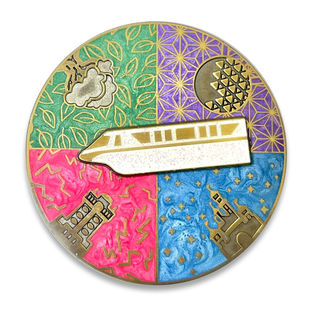 Disneyworld Monorail Spinner enamel pin, spinning