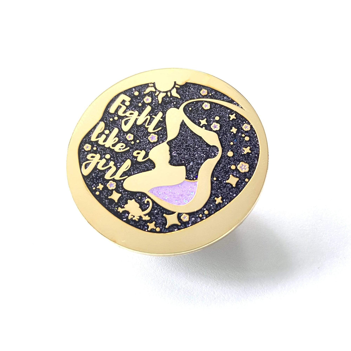 Fight Like a Girl enamel pin, designed in Sydney