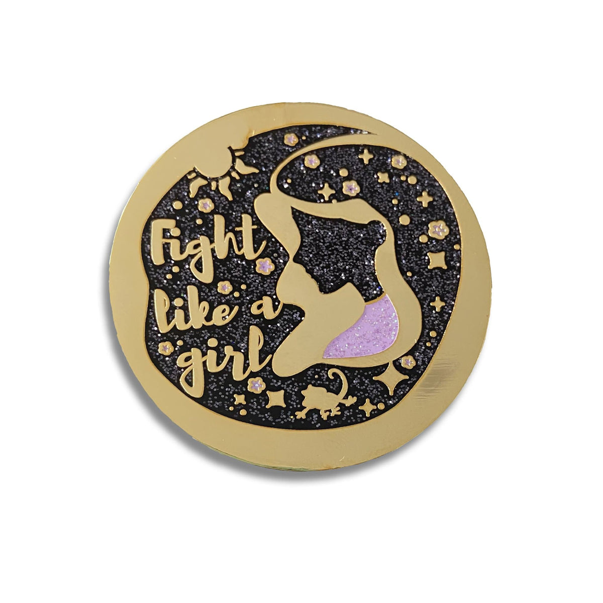 Fight Like a Girl enamel pin by Pinbuds