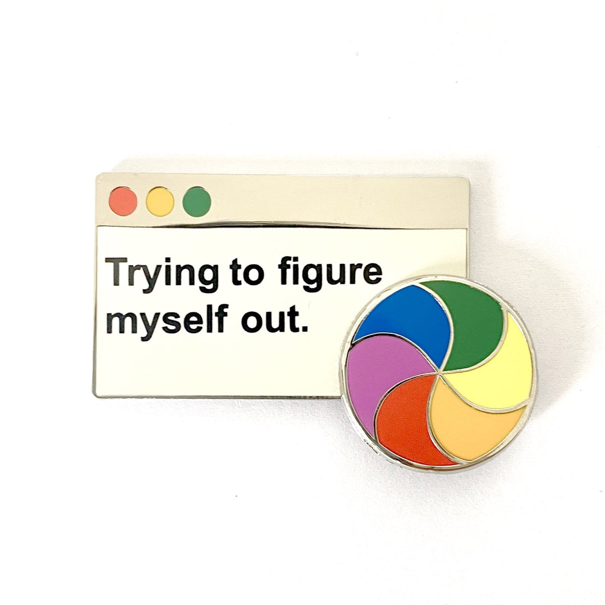 Figuring It Out Spinner enamel pin by Pinbuds