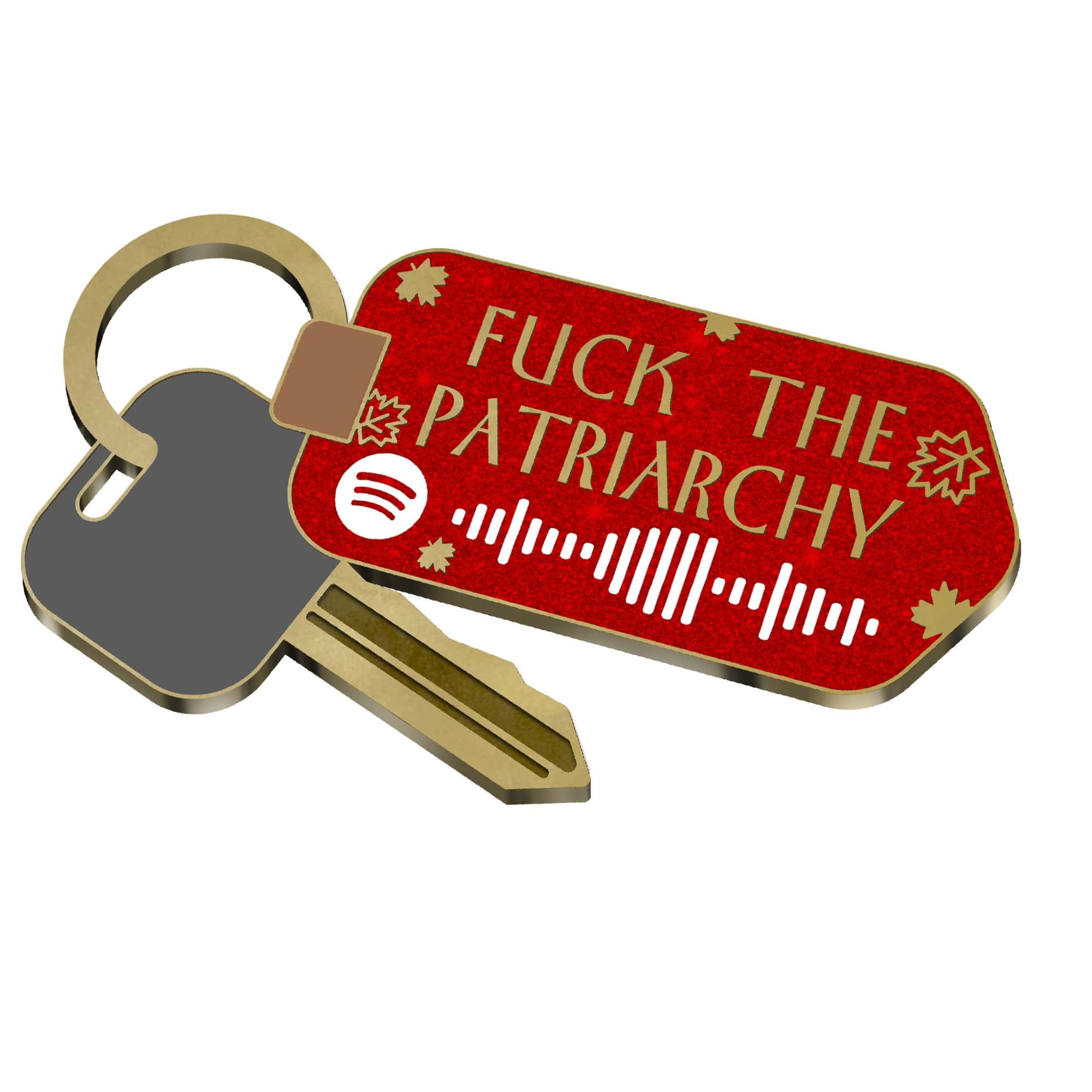 pinbuds 🖕Fuck the patriarchy Spotify Pin Spotify Code keychain (Plays "All Too Well")